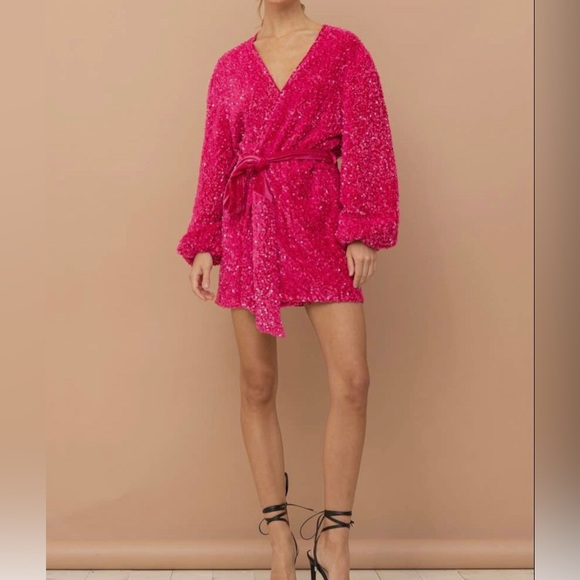 Sequin wrap dress SMALL - Picture 3 of 3